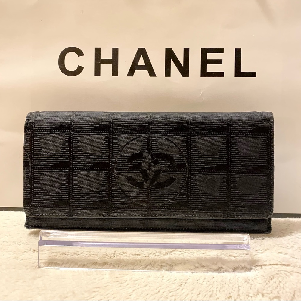 CHANEL Travel Line Nylon and Leather Wallet